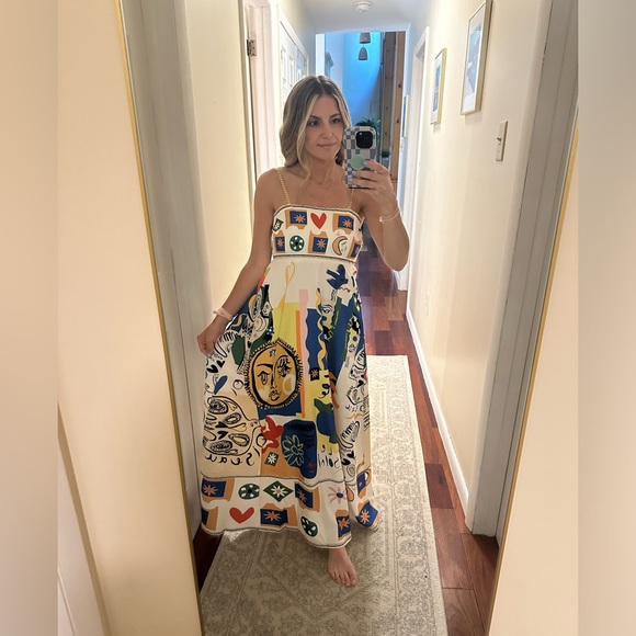 💠NEW Unbranded Art Market Maxi Dress - Picture 1 of 3